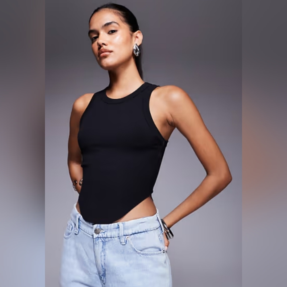 NWOT Good American Ribbed Racerback Bodysuit